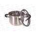 Кастрюля Lara LR02-9002 нержавеющая сталь 18*11,5см 2,9л индук, все виды плит, слив