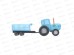 Машина &quotТЕХНОПАРК&quot металл Синий Трактор, с телегой 7,5см, BLUTRA-7CART-BU-WOD