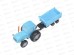 Машина &quotТЕХНОПАРК&quot металл Синий Трактор, с телегой 7,5см, BLUTRA-7CART-BU-WOD