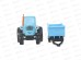 Машина &quotТЕХНОПАРК&quot металл Синий Трактор, с телегой 7,5см, BLUTRA-7CART-BU-WOD
