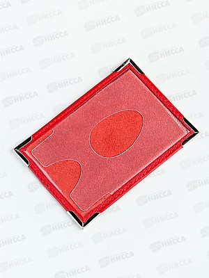 Карман д/пласт карт Barez J-018 с мет уголк нат кожа ассорти, 12г