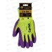 Перчатки нейлоновые (всп. латекс) Carbo GM-1002L-9, салатовые с фиолетовым), р.9*12/240