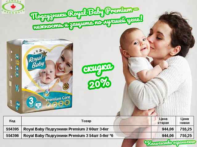 Royal Baby Подгузники Premium. Снижение цены!