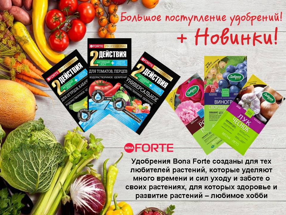 Bona Forte удобрения. Большое поступление новинок!